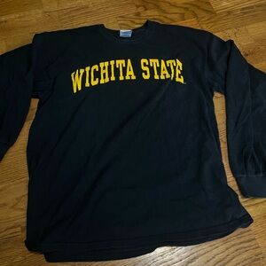 Black Long Sleeve Wichita State shockers double sided  print men's sz Large